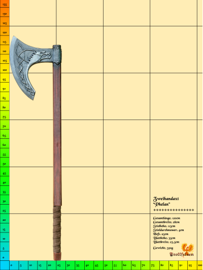 Phelan LARP Axt Zweihand Trollfelsen Maße